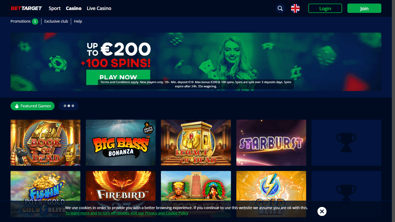BetTarget Casino Desktop screenshot